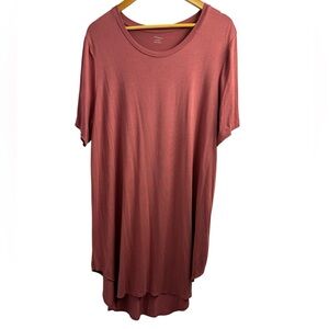 Rust Red Short Sleeve Tunic Top